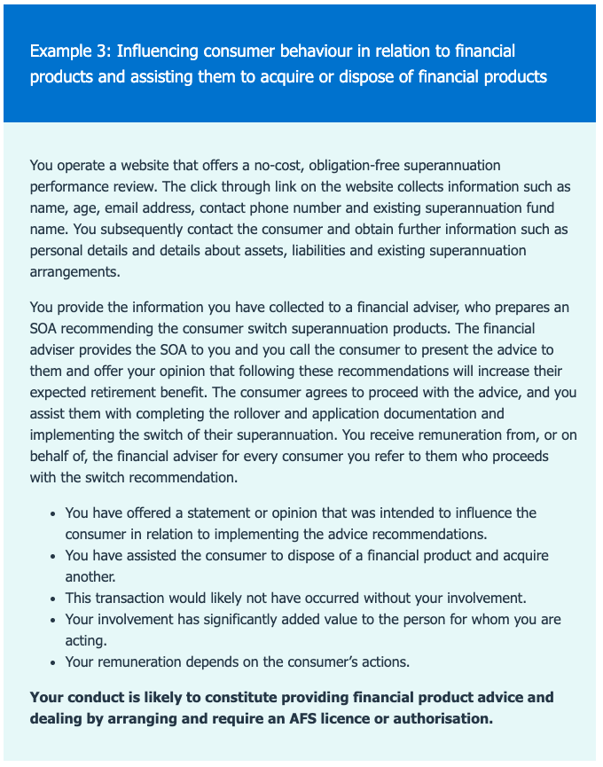 ASIC gives ‘financial advisers’ central role in unsolicited advice